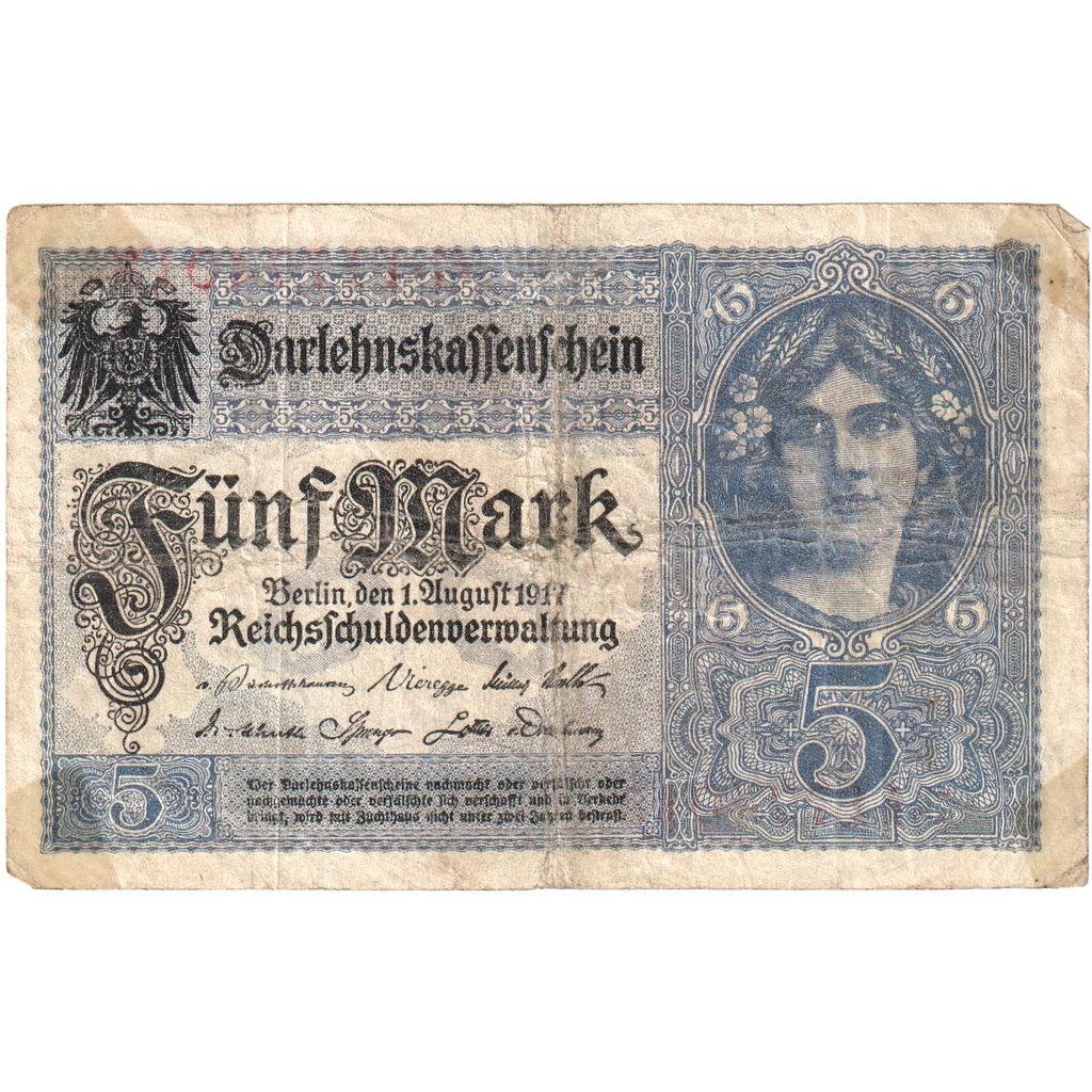 Deutschland, 5 Mark, 1917-08-01, SGE