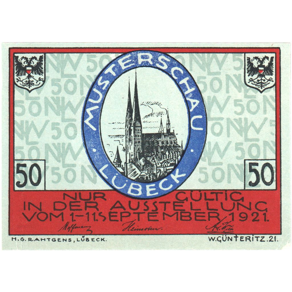 Alemania, Lübeck, 50 Pfennig, 1921-01-01, EBC