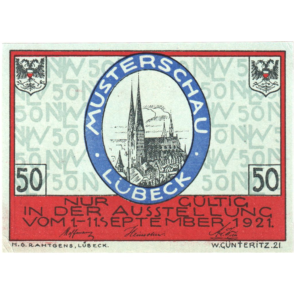 Alemania, Lübeck, 50 Pfennig, 1921-09-11, EBC