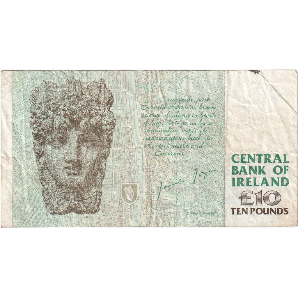 Ireland - Republic, 10 Pounds, 1998-02-02, VF(20-25)