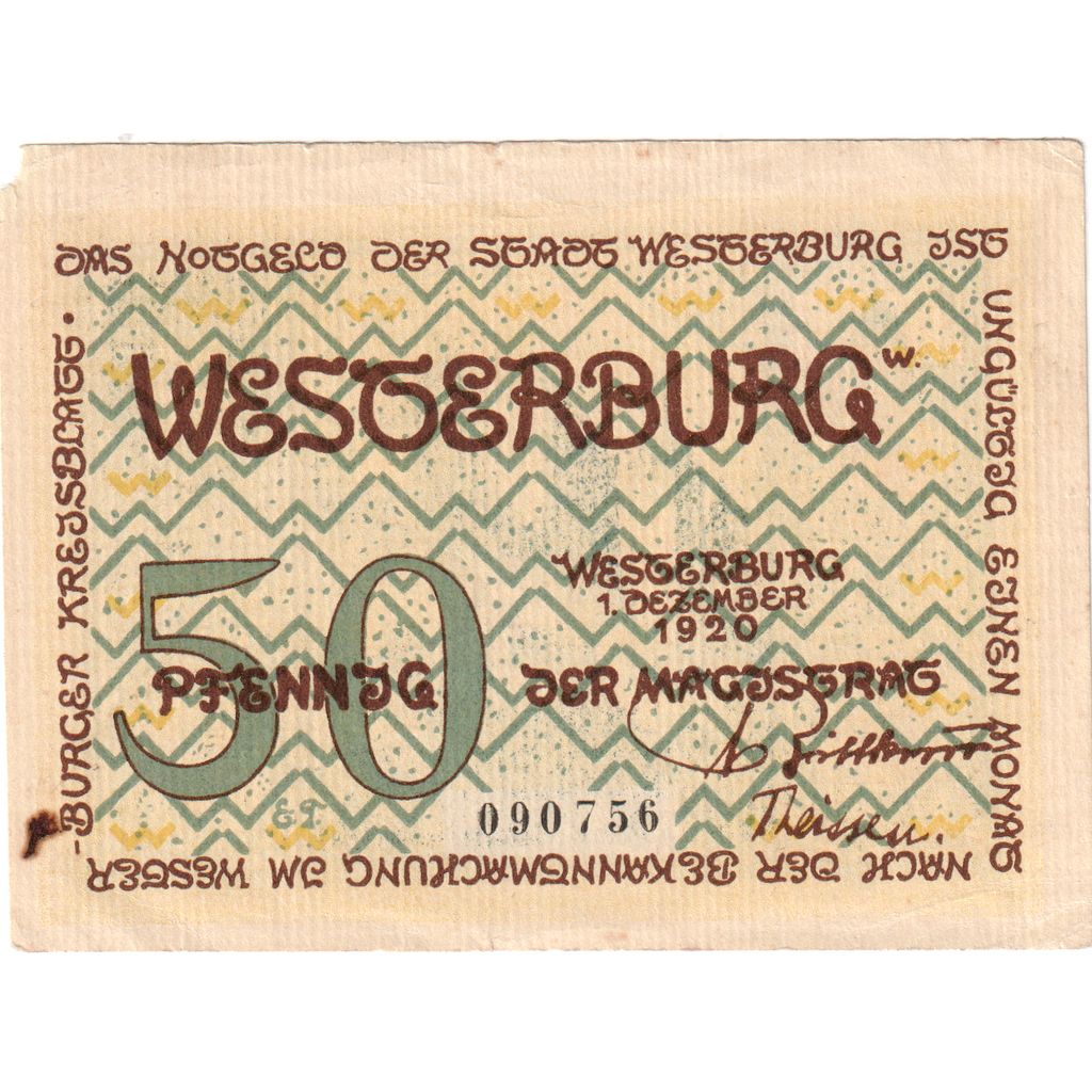 Deutschland, Westerburg, 50 Pfennig, 1920-12-01, S