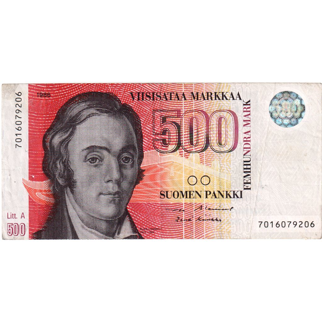 Finland, 500 Markkaa, 1986, TTB
