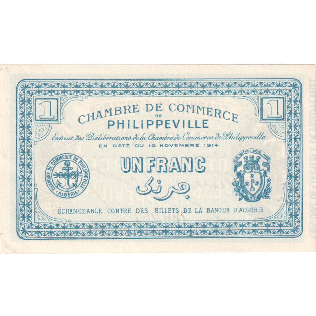Algerije, 1 Franc, 1914-11-10, NIEUW