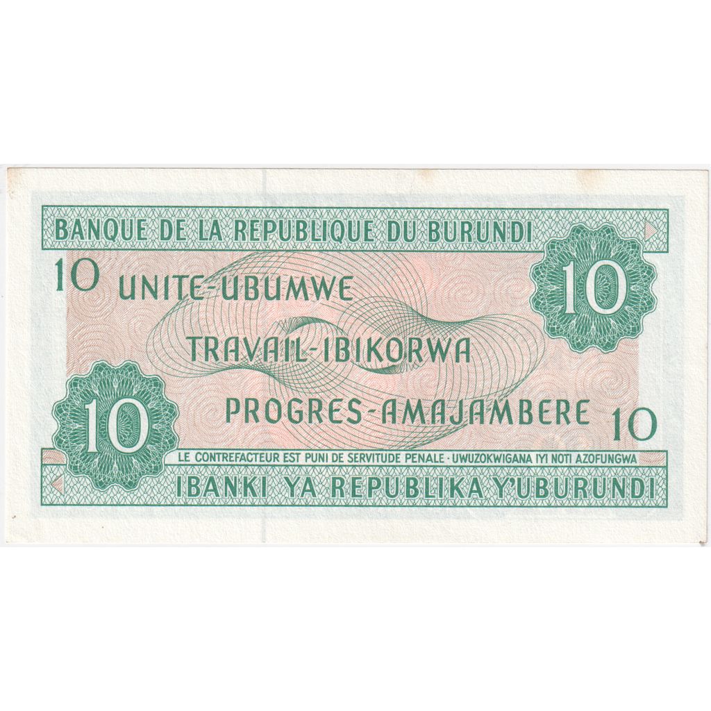 Burundi, 10 Francs, 1981-06-01, UNC(65-70)