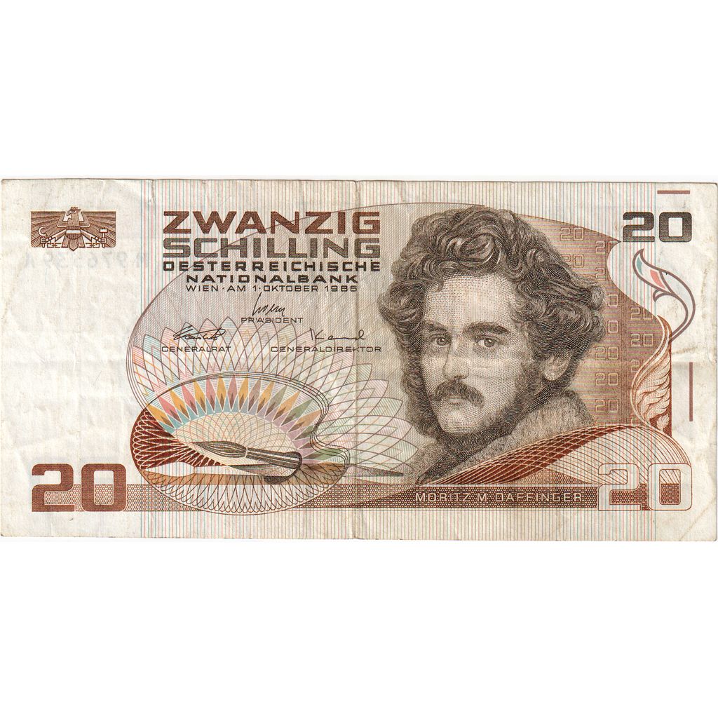 Áustria, 20 Schilling, 1986-10-01, VF(30-35)