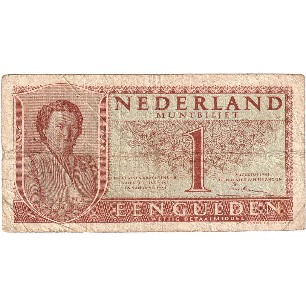 Países Bajos, 1 Gulden, 1949-08-08, RC