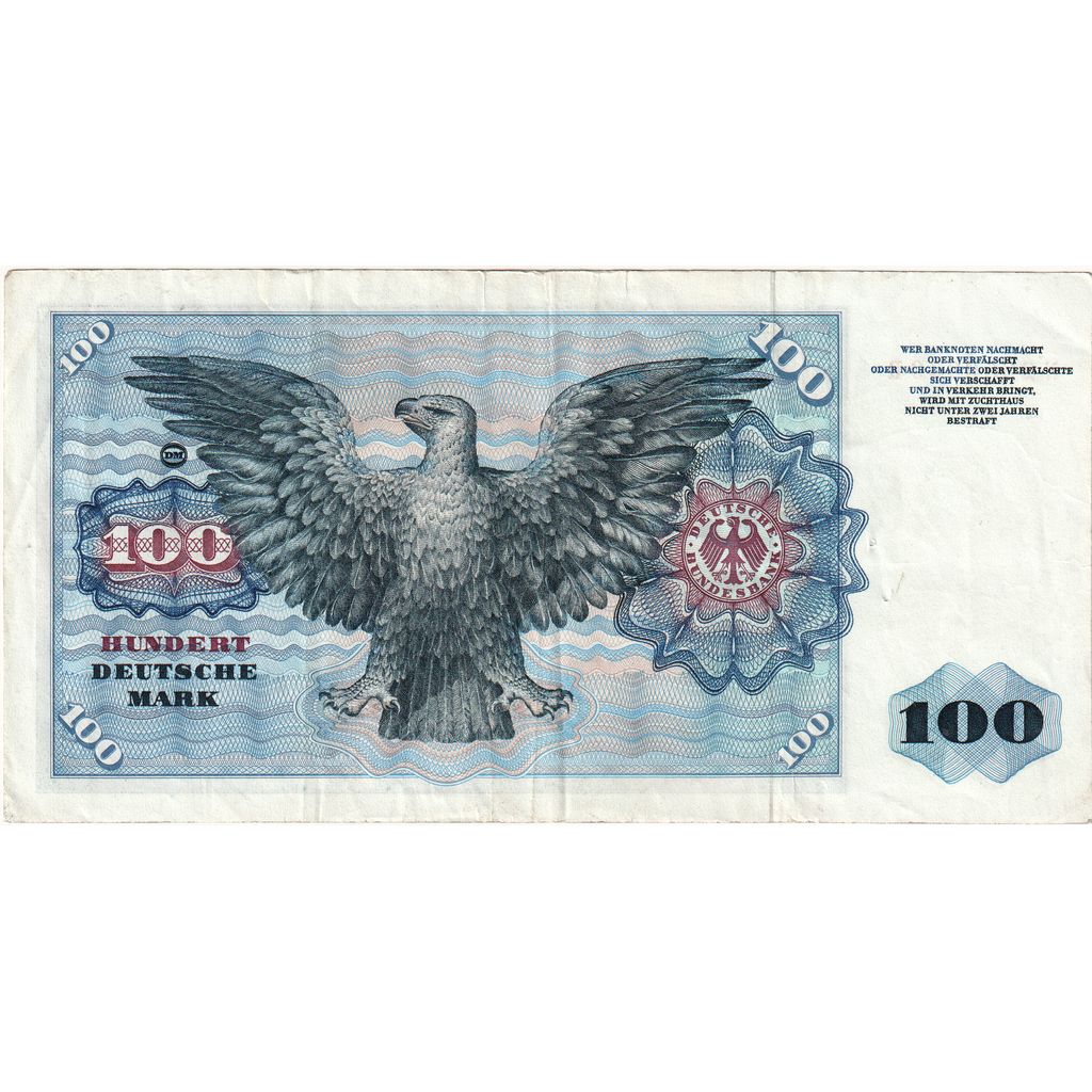 GERMANY - FEDERAL REPUBLIC, 100 Deutsche Mark, 1960-01-02, VF(30-35)
