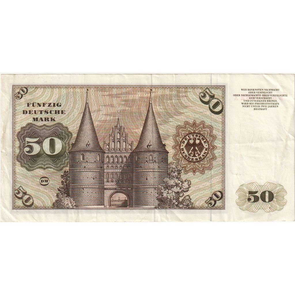 GERMANY - FEDERAL REPUBLIC, 50 Deutsche Mark, 1970-01-02, VF(30-35)