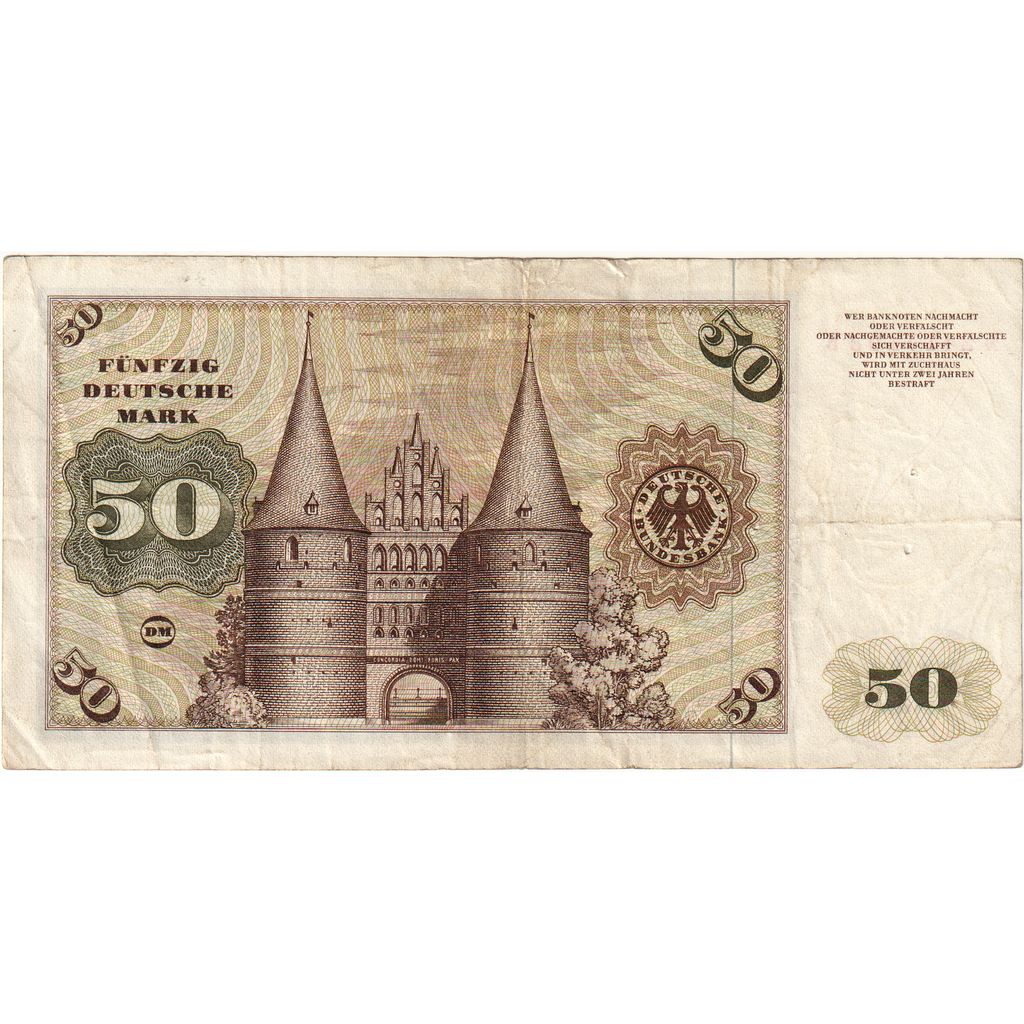 GERMANY - FEDERAL REPUBLIC, 50 Deutsche Mark, 1960-01-02, VF(20-25)