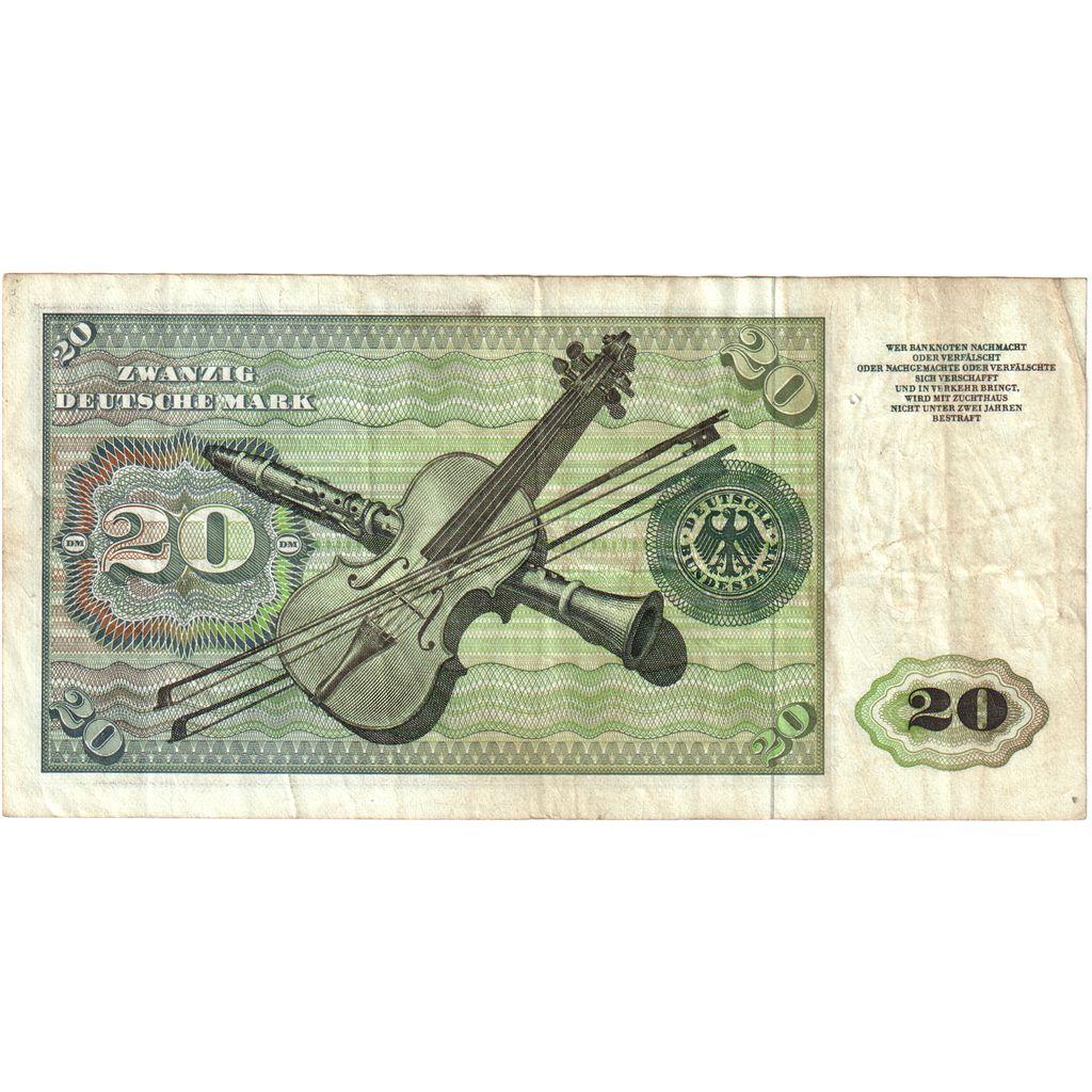 ALEMANIA - REPÚBLICA FEDERAL, 20 Deutsche Mark, 1960-01-02, BC