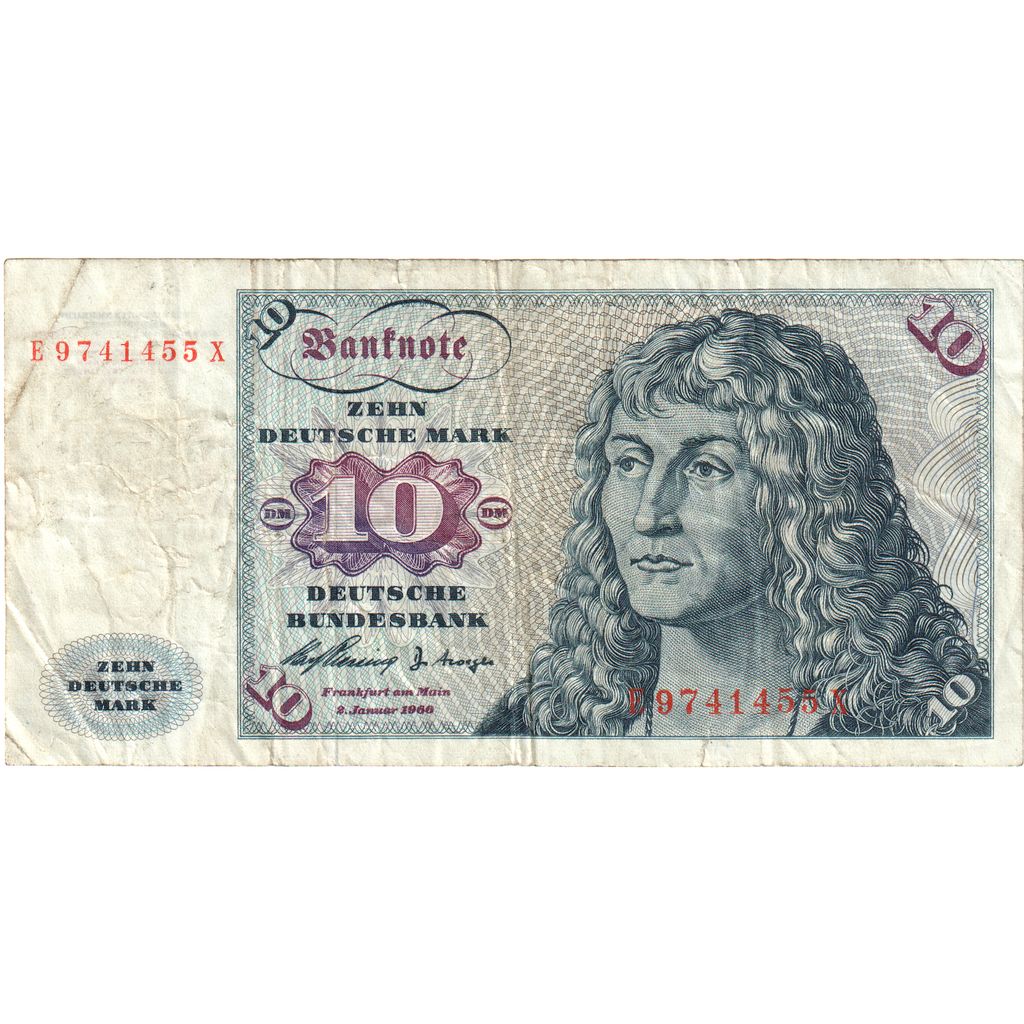 ALEMANIA - REPÚBLICA FEDERAL, 10 Deutsche Mark, 1960-01-02, RC+