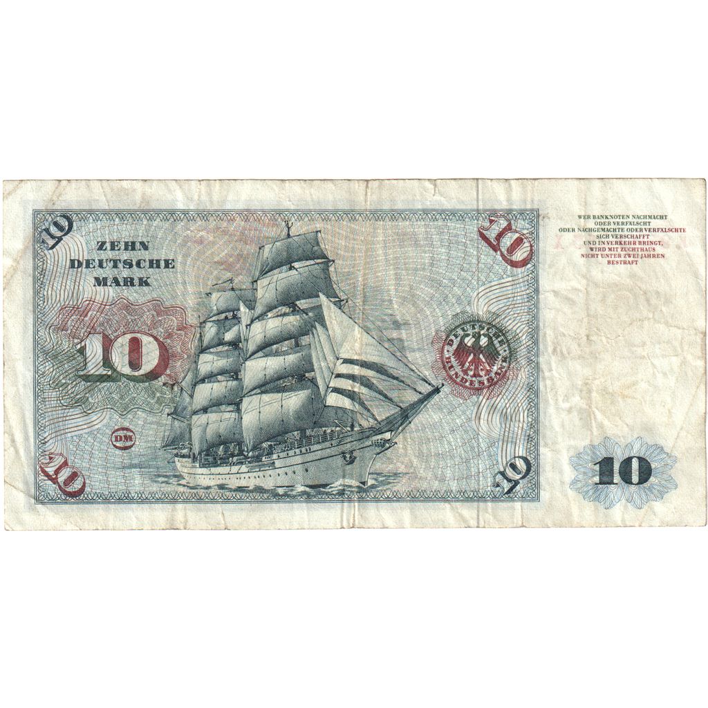 ALEMANIA - REPÚBLICA FEDERAL, 10 Deutsche Mark, 1960-01-02, RC+