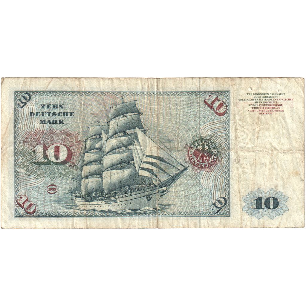 République fédérale allemande, 10 Deutsche Mark, 1960-01-02, B