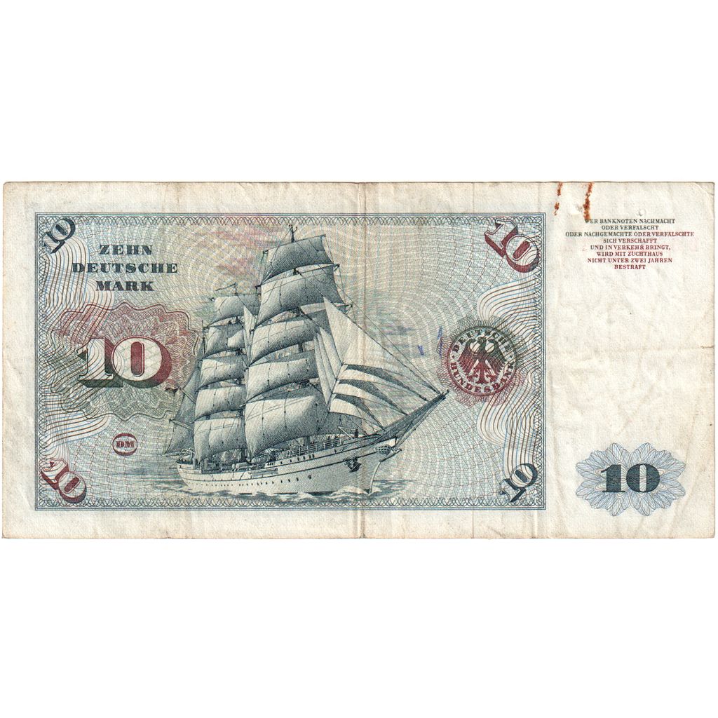 Federale Duitse Republiek, 10 Deutsche Mark, 1960-01-02, B+