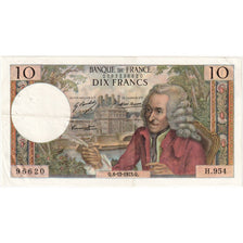 France, 10 Francs, Voltaire, 1973-12-06, H.954, AU(50-53)
