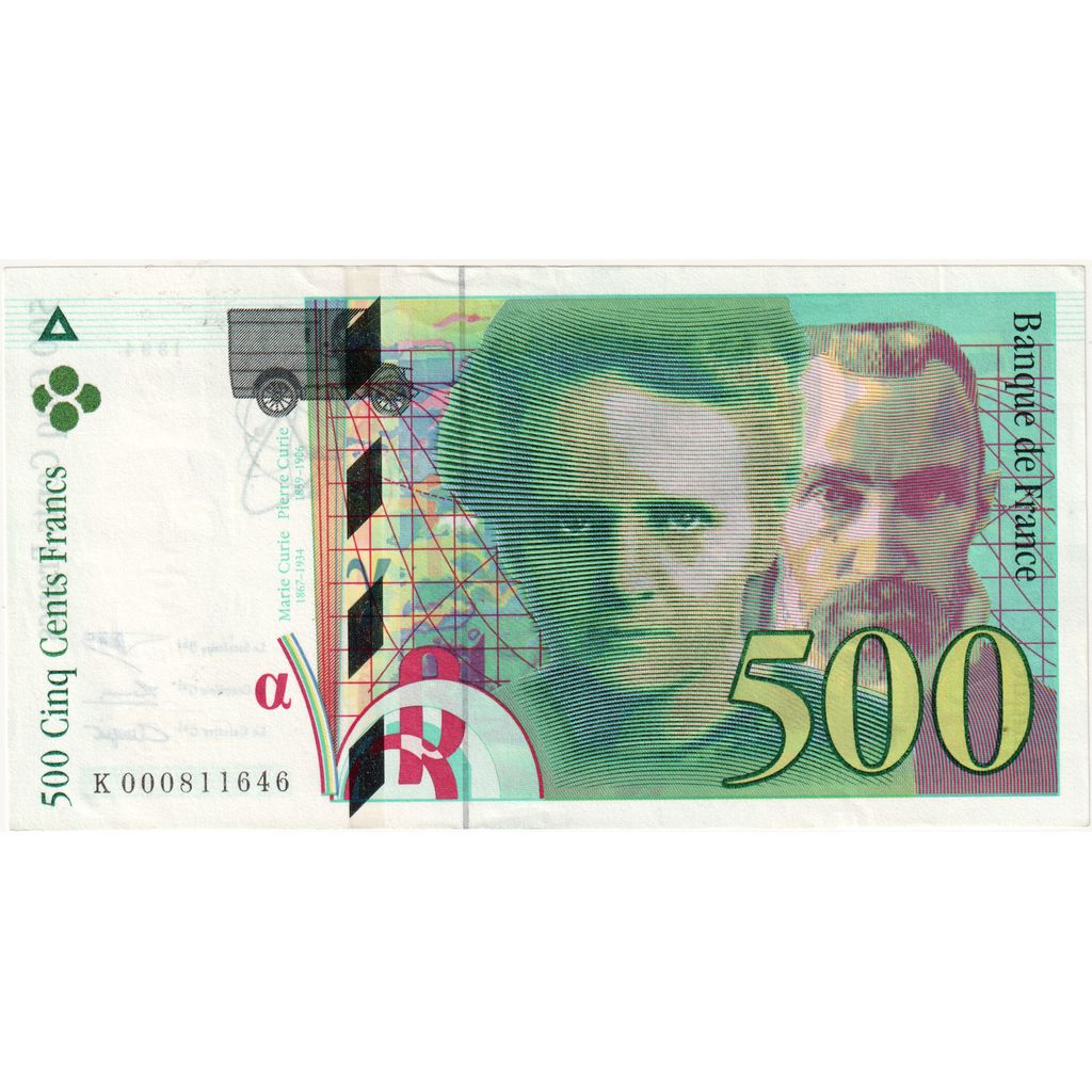 France, 500 Francs, Pierre et Marie Curie, 1994, K.000, UNC(63)