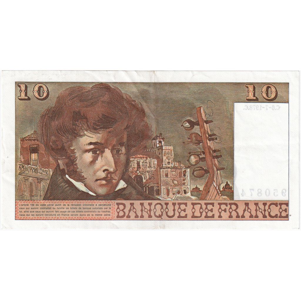 France, 10 Francs, Berlioz, 1978-07-06, O.306, AU(50-53)