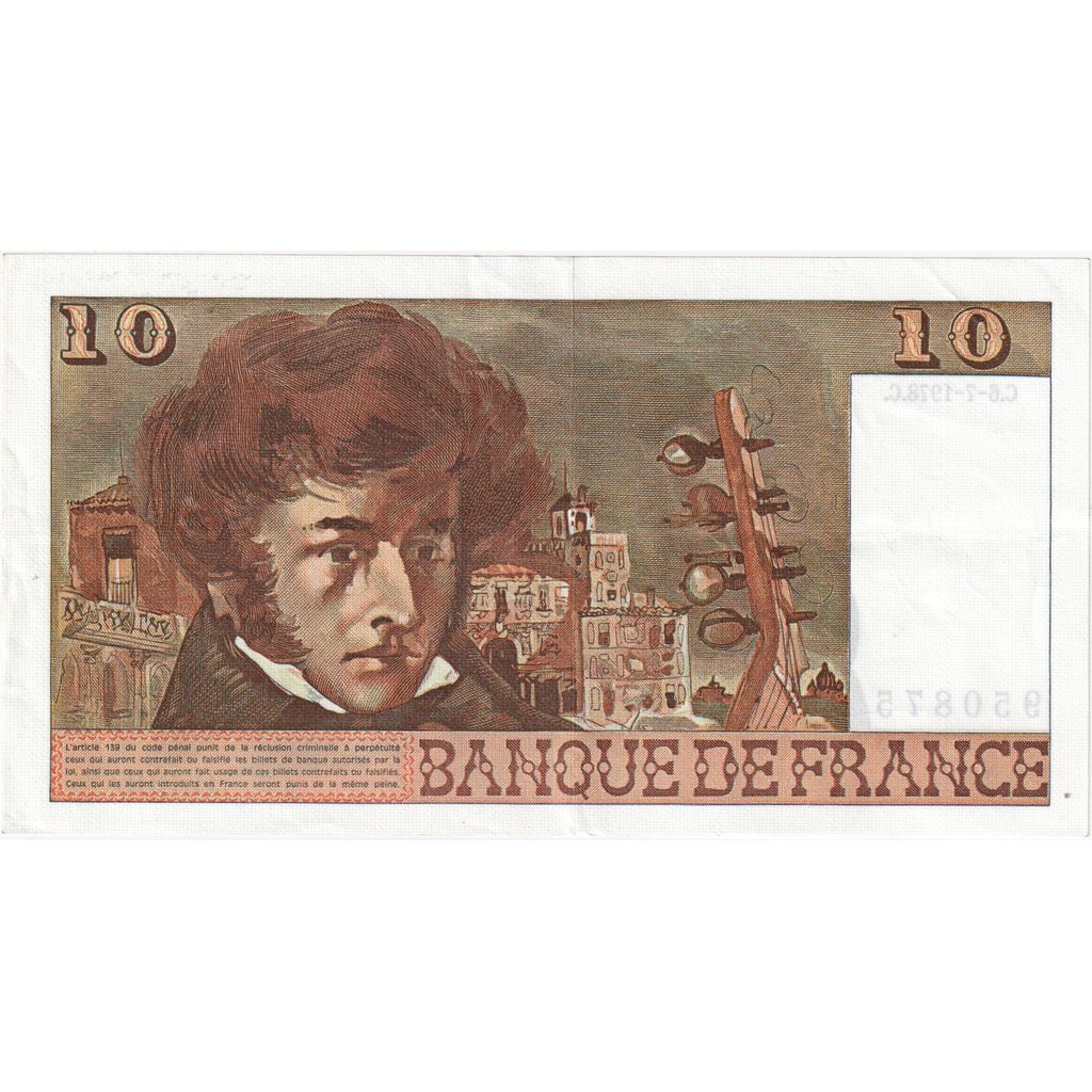 France, 10 Francs, Berlioz, 1978-07-06, O.306, EF(40-45)