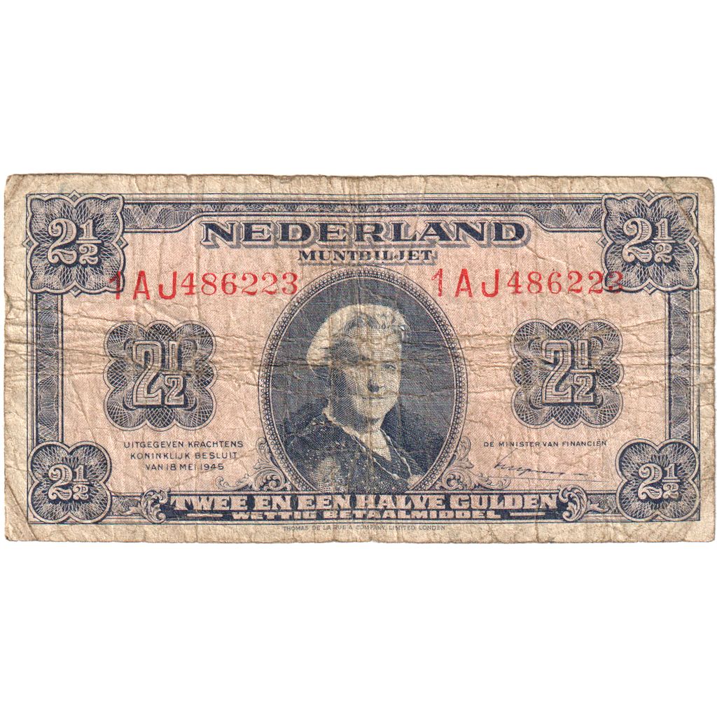 Países Bajos, 2 1/2 Gulden, 1945-05-18, RC