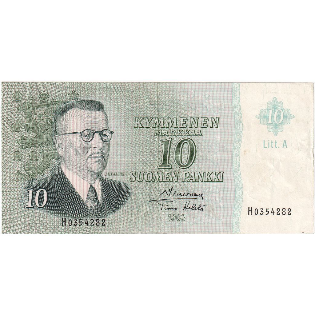 Finland, 10 Markkaa, 1963, EF(40-45)