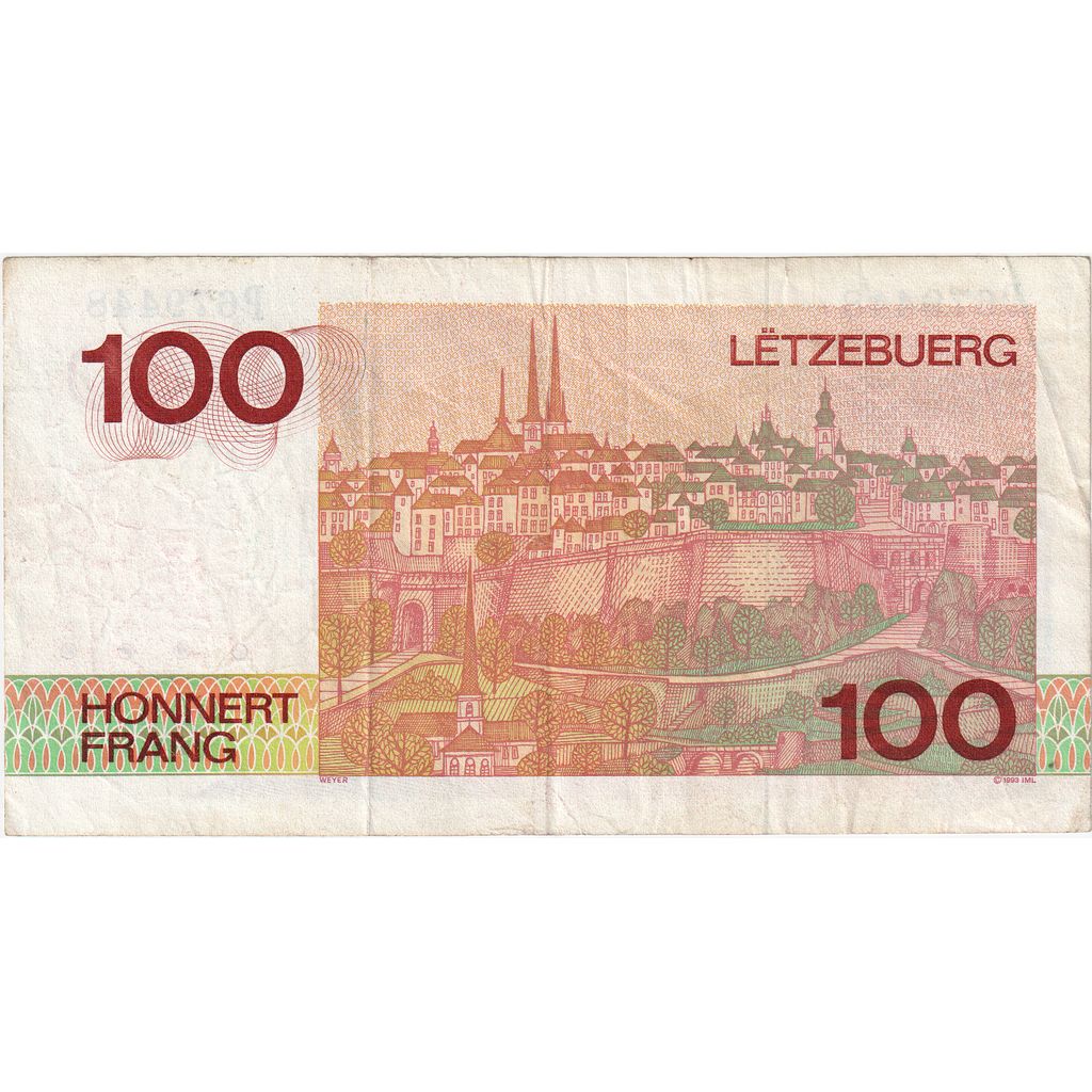 Luxembourg, 100 Francs, VF(30-35)