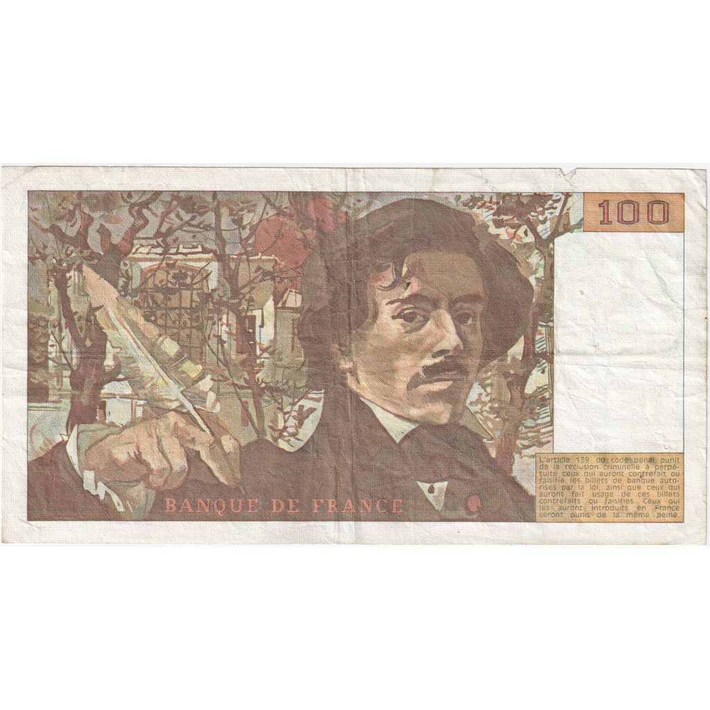 France, 100 Francs, Delacroix, C.108, F(12-15)