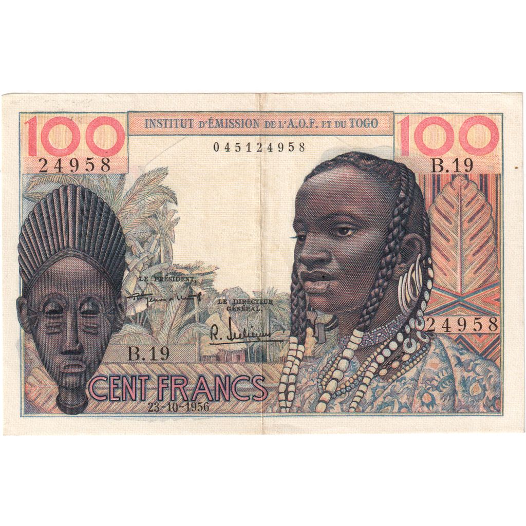 África Ocidental Francesa, 100 Francs, 1956-10-23, AU(50-53)