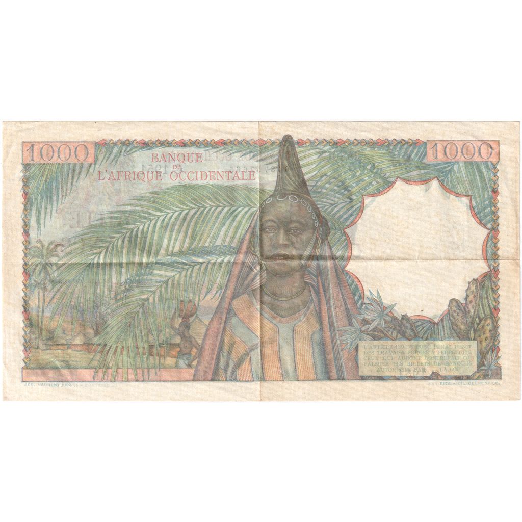 Afrique-Occidentale française, 1000 Francs, 1951-10-02, TTB+