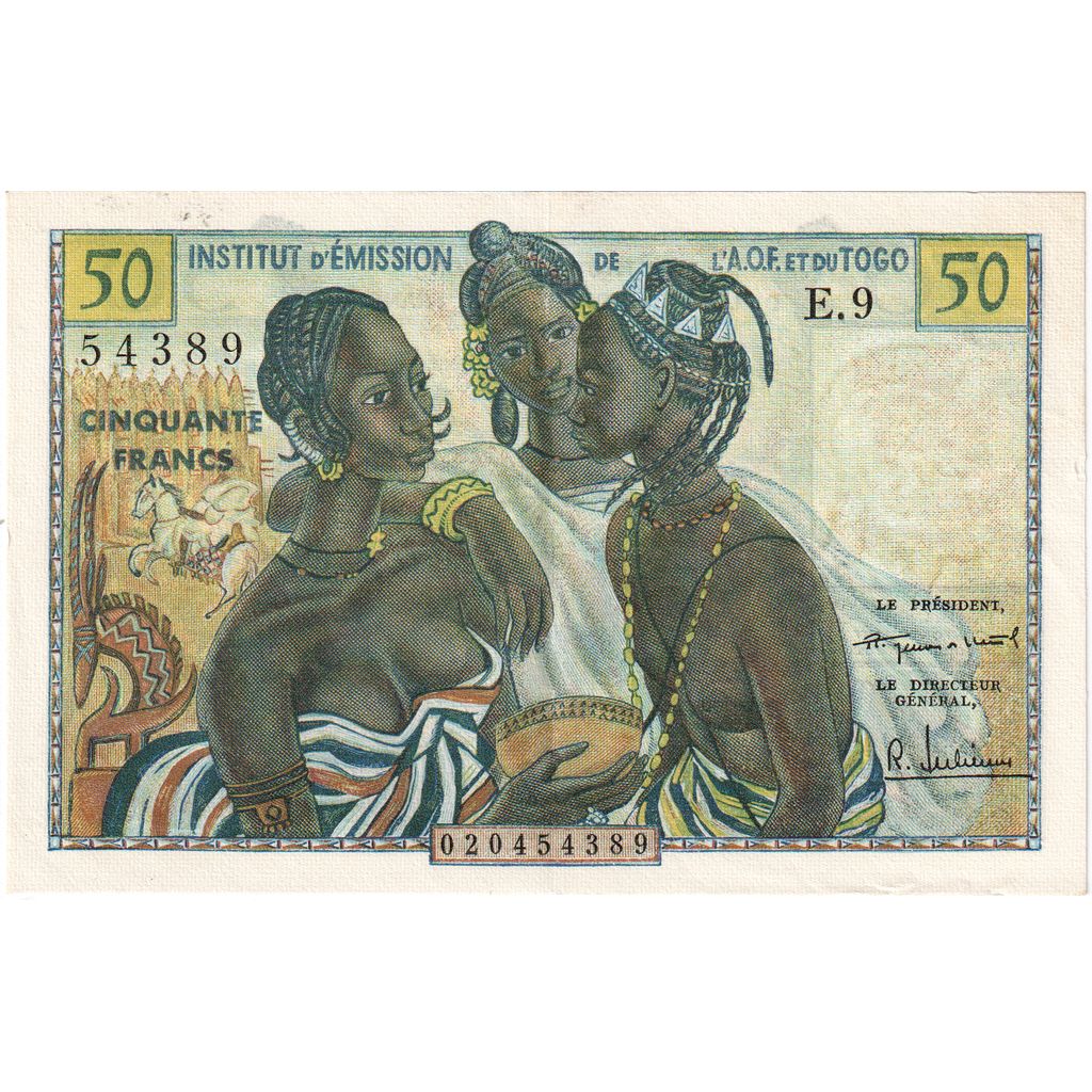 French West Africa, 50 Francs, AU(55-58)