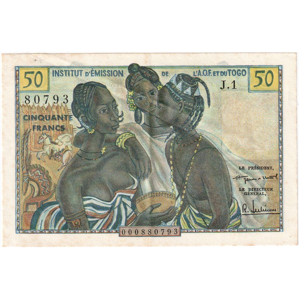 French West Africa, 50 Francs, AU(50-53)