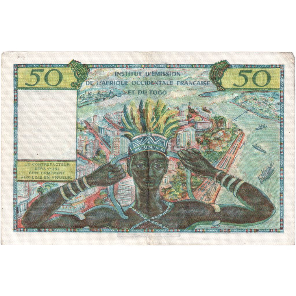 French West Africa, 50 Francs, EF(40-45)