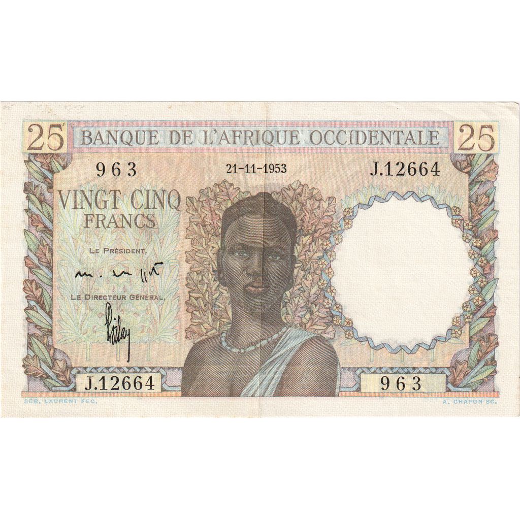 Africa occidentale francese, 25 Francs, 1953-11-21, SPL-