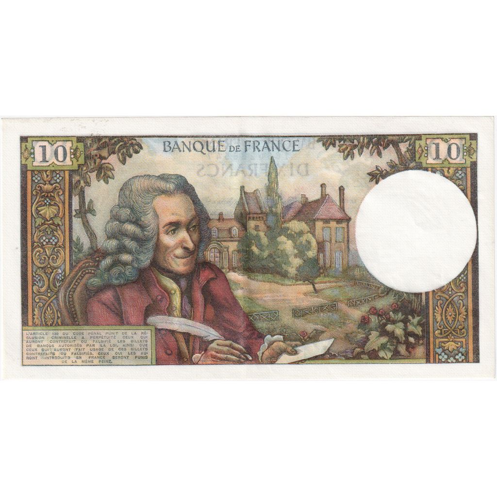 France, 10 Francs, Voltaire, 1971-06-03, S.674, UNC(60-62)
