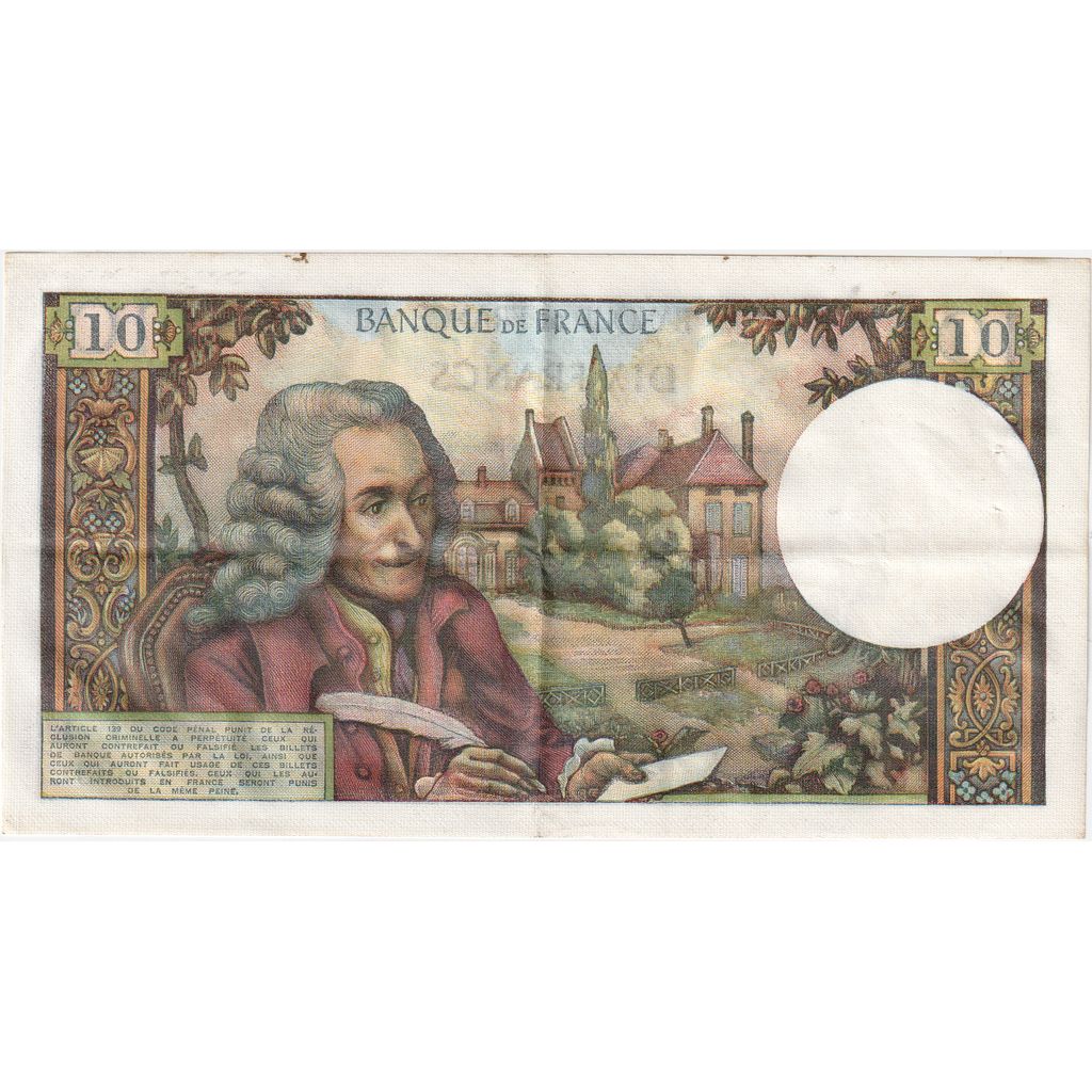 Frankrijk, 10 Francs, Voltaire, 1973-08-02, E.893, TTB