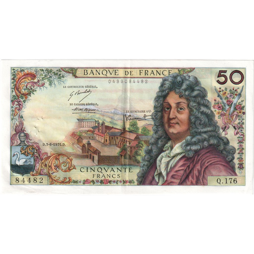 Frankrijk, 50 Francs, Racine, 1971-06-03, Q.176, TTB+