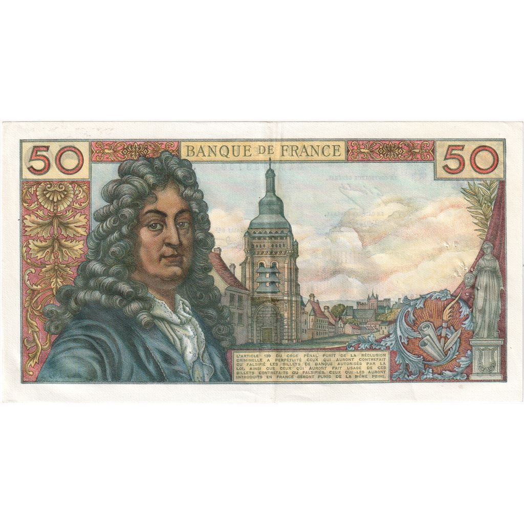 Francia, 50 Francs, Racine, 1972-03-02, K.191, MBC+