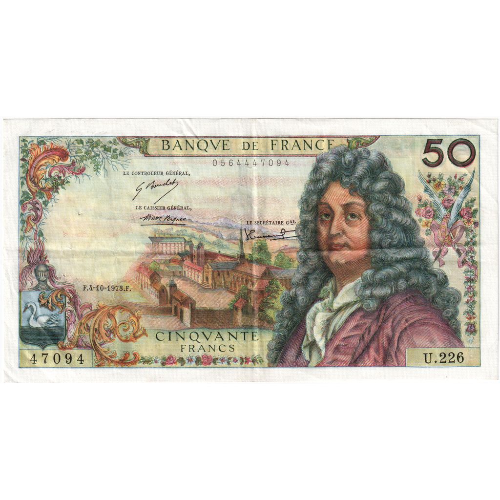 France, 50 Francs, Racine, 1973-10-04, U.226, EF(40-45)