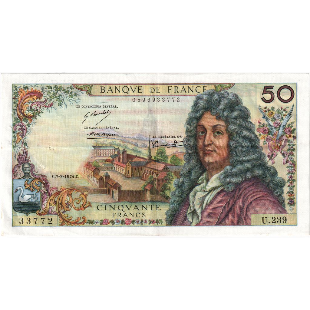France, 50 Francs, Racine, 1974-02-07, U.239, TTB