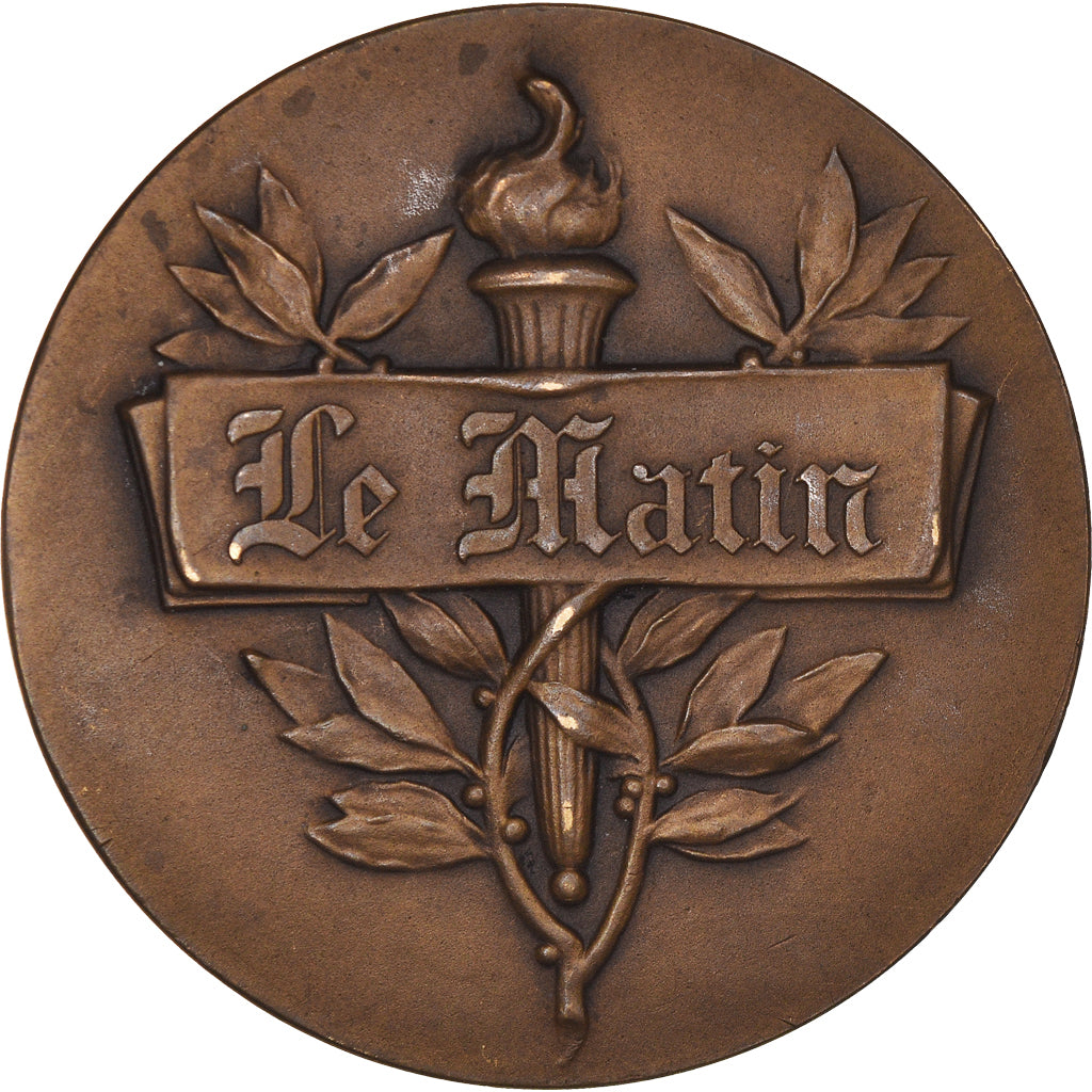 Francia, medalla, Art Déco, Journal Le Matin, Fraisse, EBC, Bronce