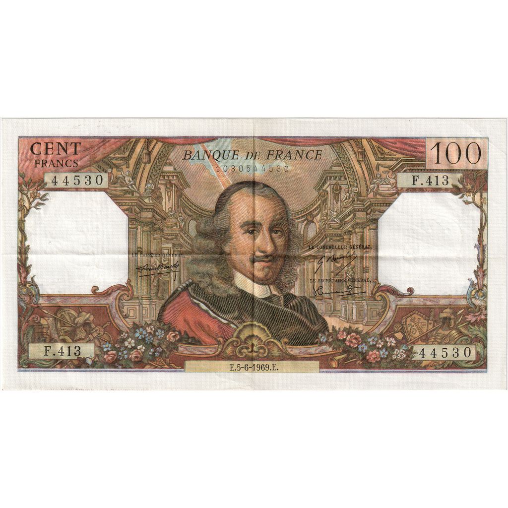 França, 100 Francs, Corneille, 1969-06-05, F.413, EF(40-45)