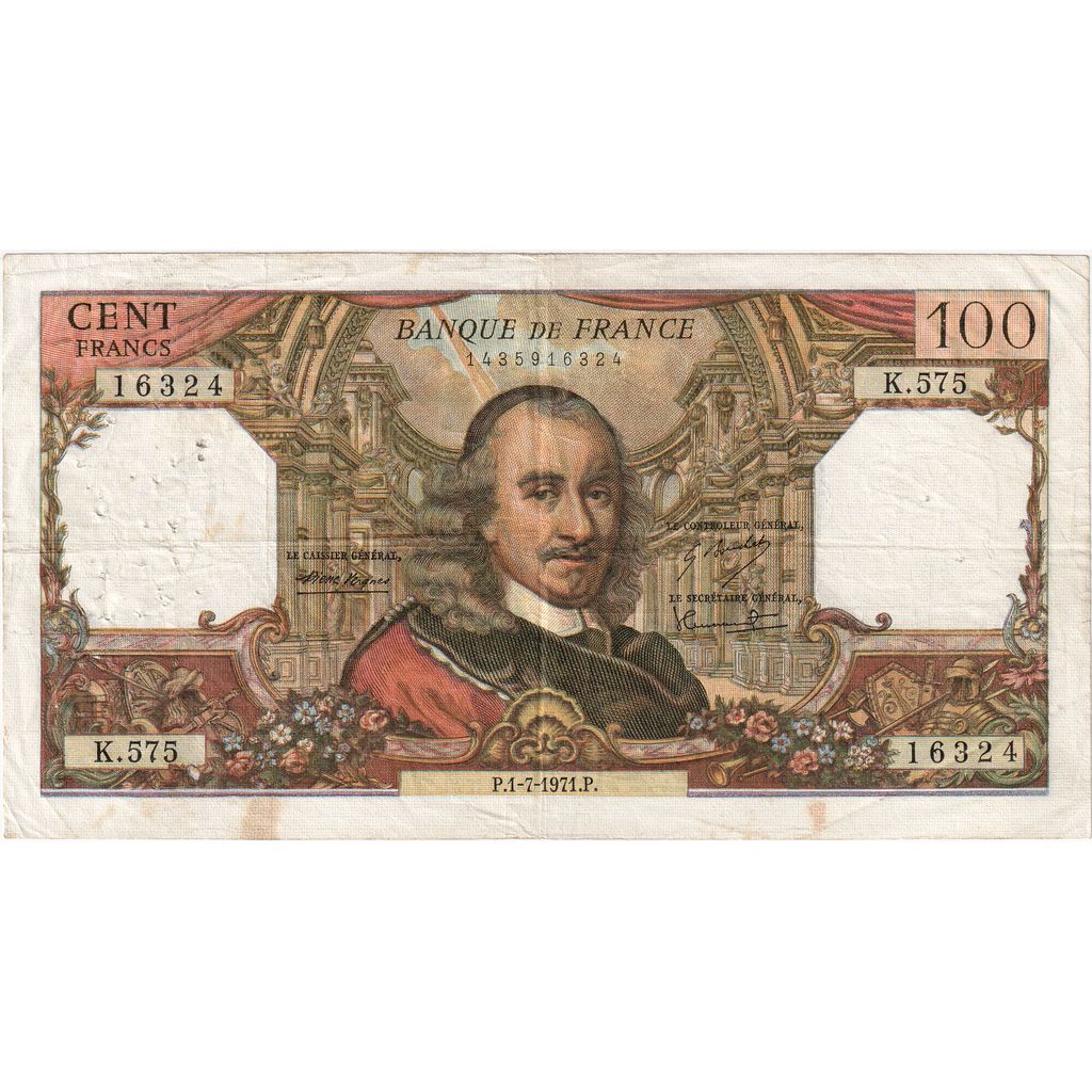 Francja, 100 Francs, Corneille, 1972-05-04, K.575, VF(20-25)