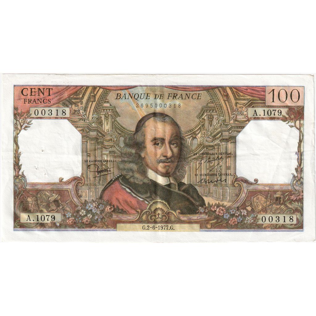 França, 100 Francs, Corneille, 1977-06-02, A.1079, AU(50-53)