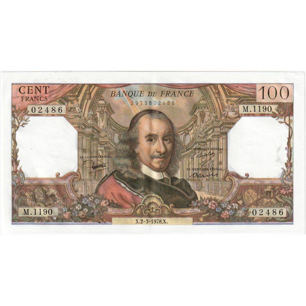 Francja, 100 Francs, Corneille, 1978-03-02, M.1190, AU(50-53)