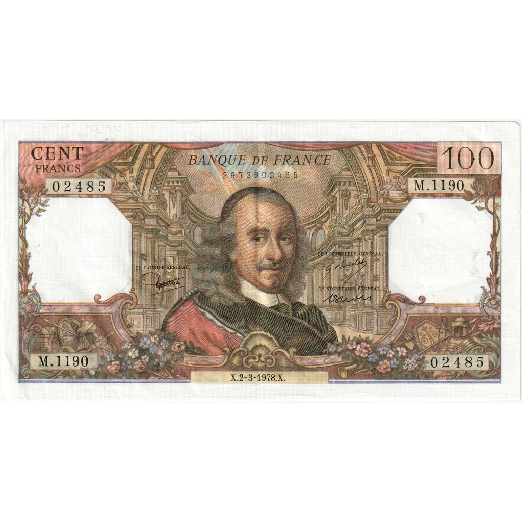 Francja, 100 Francs, Corneille, 1978-03-02, M.1190, AU(50-53)