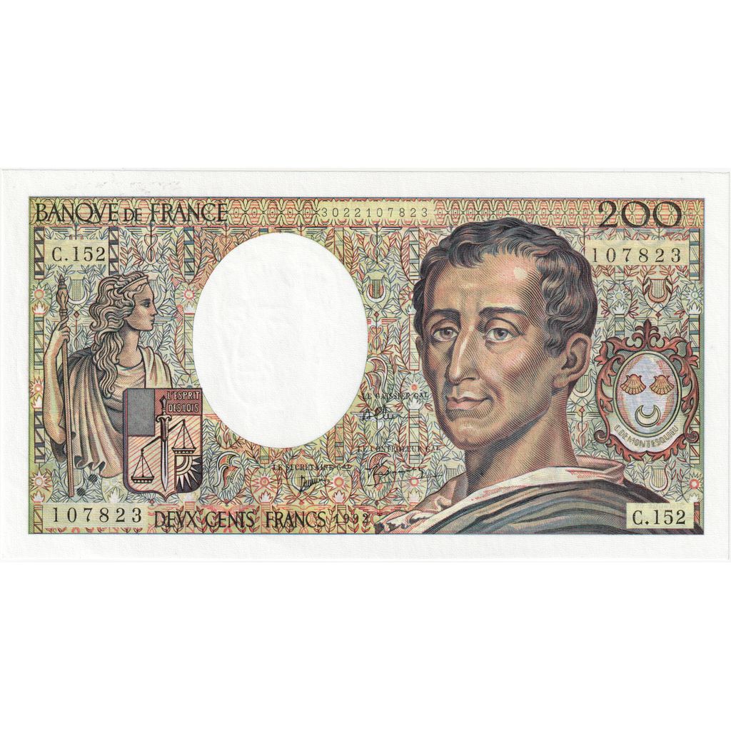 Francja, 200 Francs, Montesquieu, C.152, UNC(65-70)