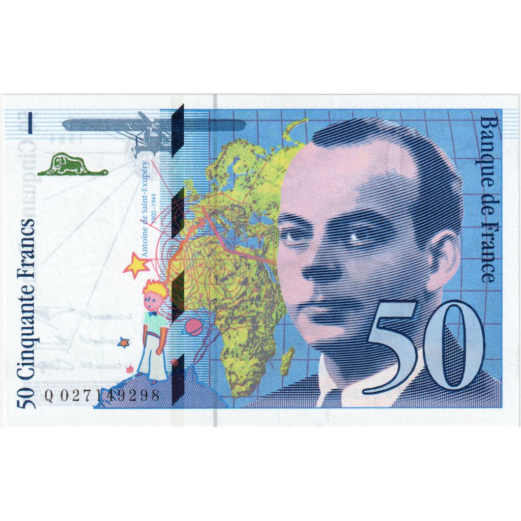 France, 50 Francs, St Exupéry, Q.027, UNC(65-70)