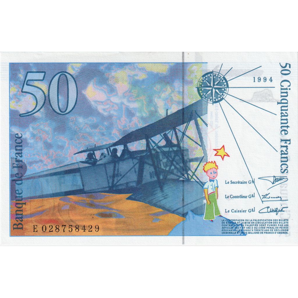 France, 50 Francs, St Exupéry, E.028, UNC(65-70)