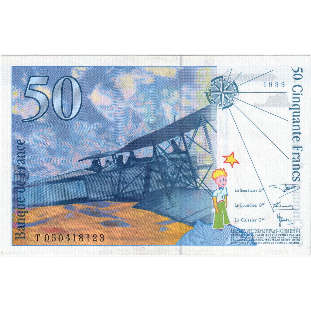 Frankreich, 50 Francs, St Exupéry, T.050, UNZ-