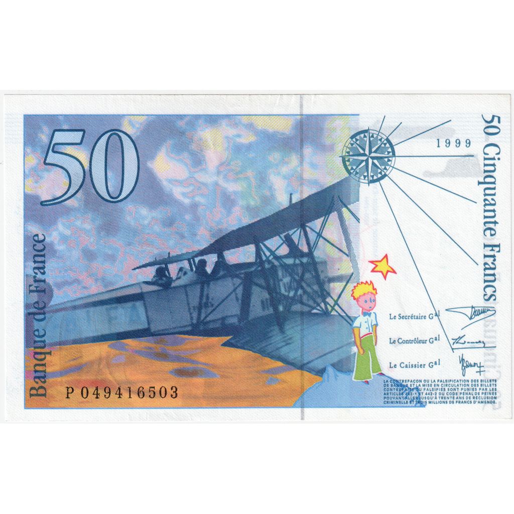 France, 50 Francs, St Exupéry, P.049, UNC(64)