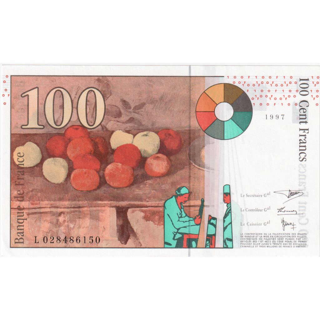 França, 100 Francs, Cézanne, l.028, UNC(65-70)